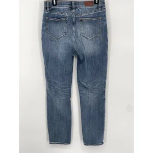 Lands' End Womens High Rise Slim Ankle Jeans Blue Medium Wash Size 10 thumbnail 2