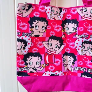 Betty Boop Printed Pink Red Y2K Tote‎ Shoulder Bag New thumbnail 2