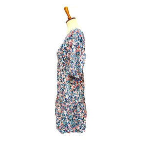 Cottagecore Floral Mini Dress Puff Sleeve Square Neck Babydoll Fall Flowy XL thumbnail 4
