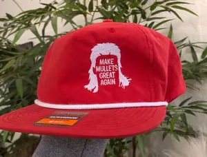 Make mullets great again Richardson Outdoors Red white snapback trucker hat cap Excellent condition thumbnail 1