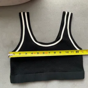 Alo Yoga Tennis Club Sweater Knit Bra Black/Ivory S thumbnail 3