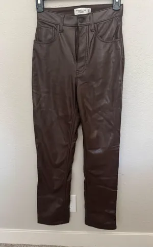 Abercrombie and fitch relaxed leather pants thumbnail 3
