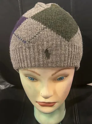 Ralph Lauren Color Block Knit Beanie in Gray and Green. Please see pic for flaws thumbnail 1