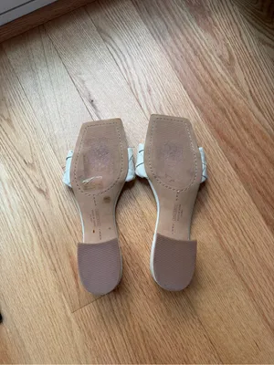 Vince Camuto Ivory Woven Square Toe Block Heel Sandals Size 10 thumbnail 7