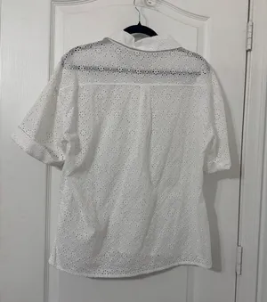 HOUSE OF CB 'Carrie' White Broderie Anglaise Shirt NWOT Size S thumbnail 8
