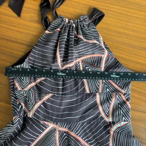 90s Vintage Steve Madden Halter Dress Size 10 Cotton Silk Boho Chic Retro Preppy thumbnail 14