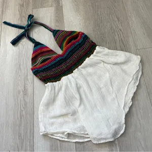 Jen's Pirate Booty Tank Top cotton gauze fiesta halter womens White (xsmall) thumbnail 4