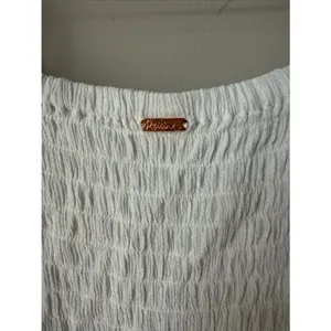 Raisins White Smocked Midi Dress Ruffle Strap Square Neck Cottagecore thumbnail 5