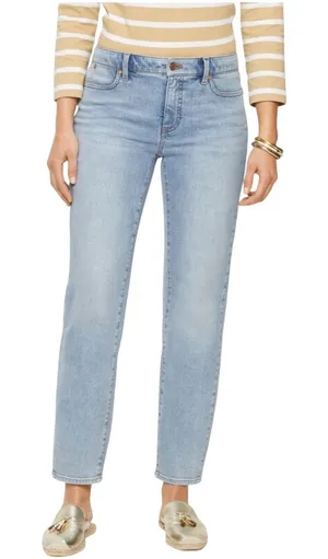 Talbots Straight Leg Jeans Womens 10P Blue Flawless Five Pocket Denim Bluebird thumbnail 1