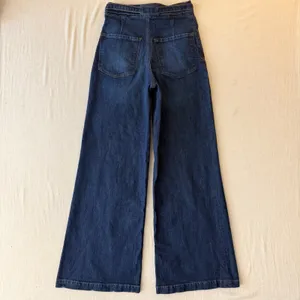 Express Wide Leg Super High Rise Belted Jeans 4R Dark Wash 70s Retro thumbnail 10