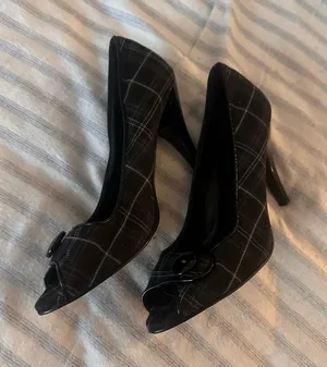 Plaid Heels Black Size 8.5 thumbnail 1