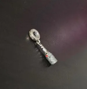Pandora celebration time Elegant Silver and Red Charm champagne bottle Pendant thumbnail 1