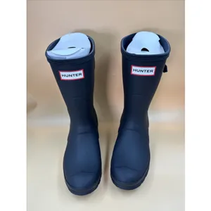 New Hunter Women's Navy Blue Original Short Back Adjustable Rain Boots Size 6 thumbnail 3