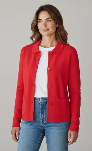 Talbots Hot Pink Knit Blazer thumbnail 1