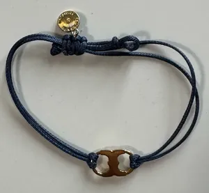 Tory Burch String Bracelet Gold and Blue thumbnail 1
