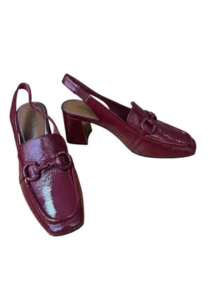 Donald Pliner Loafer Slingback Pump in cranberry 8 NWT thumbnail 6