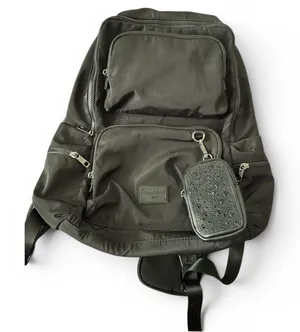 Madden Girl Black Backpack Laptop Sleeve Travel School Bag with Mini Pouches thumbnail 1