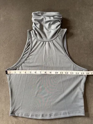 Women’s Sleeveless Grey Turtleneck Top and Matching Skirt Set Size S NEW thumbnail 6