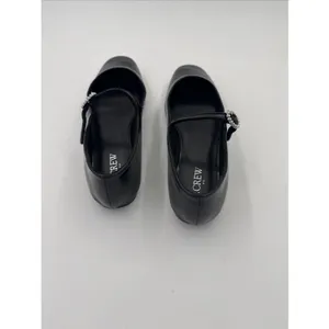 J. Crew Mary Jane Ballet Flats Sz 8 Black Patent Leather Academia Pearl Buckle thumbnail 3