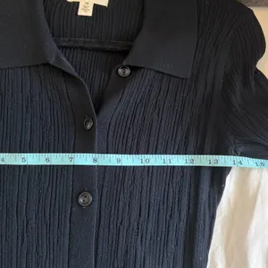 Open Edit Ribbed Button-Down Midi Dress thumbnail 7