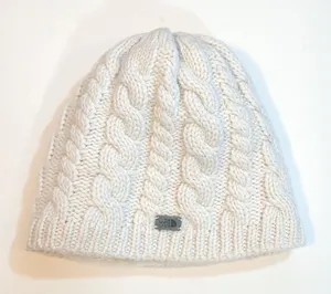 The North Face Spell Out Wool Cable Knit Beanie Hat Chunky Winter Cap thumbnail 1