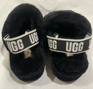 UGG  OH YEA Black Fluffy Slippers thumbnail 1