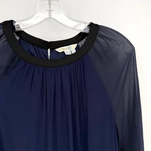 Boden Nerissa Shift Dress Women 8 Navy Sheer Sleeve Minimalist Classic Feminine thumbnail 5