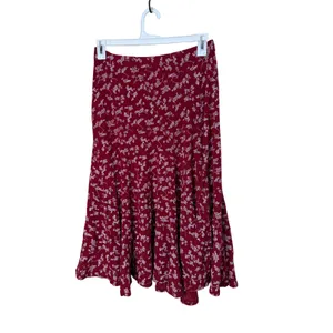 Vintage Wilderland‎ Red Floral Maxi Skirt Size M/L thumbnail 4