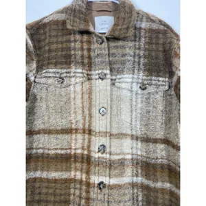 Wilfred Free Aritzia The Ganna Womens Wool Plaid Shacket Jacket M Oversized thumbnail 7
