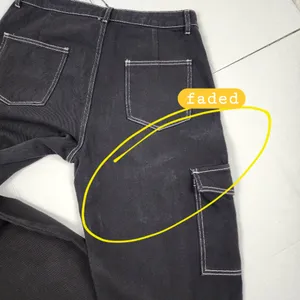 Cider Happy Hour Cargo Jeans Wide Leg Black Denim Contrast Stitch Size XL thumbnail 8