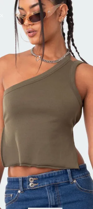 One Shoulder Open Back Top thumbnail 1