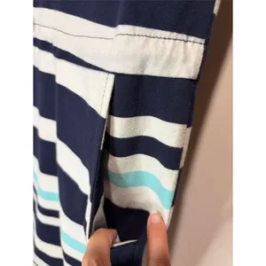 Exist Nautical Striped Drop Waist Anchor Detail Mini Dress Pockets Cap Sleeves L thumbnail 5