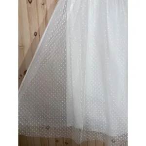 NWT Lulus Forever Celebrated White Swiss Dot Ruched Tulle Midi Dress Size M thumbnail 5
