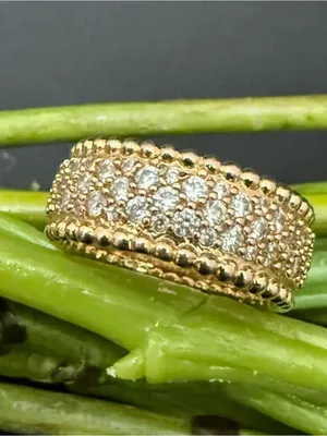 Unsigned Gold-plated Pave Crystal CZ Band Eternity Ring Size 8. thumbnail 2
