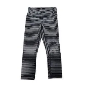 Lululemon Wunder Under Crop Stripe Luon High Rise Yoga Leggings Size 4 6 Women thumbnail 13