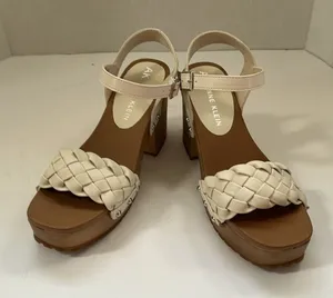 Anne Klein white Lori's woven ankle strap thumbnail 1