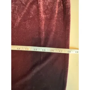 French Connection Burgundy Velvet Maxi Skirt L Made in USA 90s Y2K Column thumbnail 5