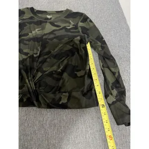 Old Navy Shirt Women's Active Breathe On Green Camo Twist Long Sleeve Top Sz XL thumbnail 3
