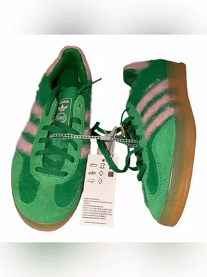 NWT adidas Originals Gazelle Indoor sneakers in fluffy green and pink thumbnail 9