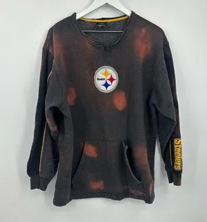 NFL Pittsburgh Steelers Custom Bleach Splatter Sweatshirt Size Large Football thumbnail 4