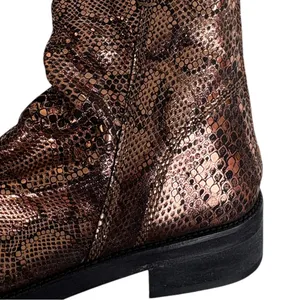 EUC Free People Leather Amarone Cooper Snakeskin Boots Size 7.5 thumbnail 4