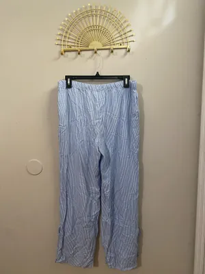 Sienna Sky Light Blue & White Striped Wide-Leg Tie-Hem Pants thumbnail 2