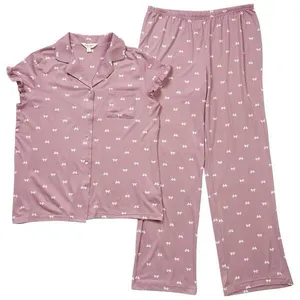 Laura Ashley Mauve Bows pajamas thumbnail 1
