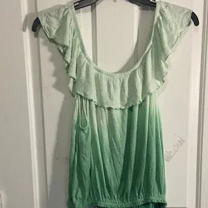 Free People Mint Ombre Ruffle Scoop Tank thumbnail 3