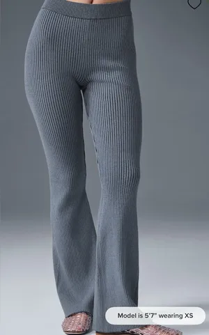 ALO Denim Knit High Waist Pants NWT Sz S thumbnail 1