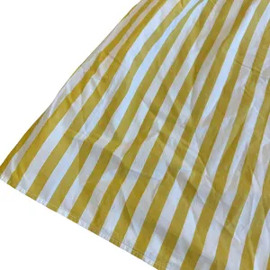A New Day Yellow White Striped Maxi Dress Sundress Strapless Cotton Size Medium thumbnail 4