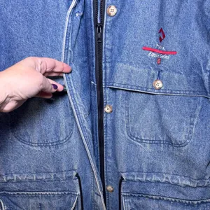 Rode Walker Vintage Chore Barn Field Coat Blue Denim Jacket Men's Medium USA thumbnail 4
