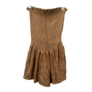 STRAIT. Terry Smocked Mini Dress Sugar Cane‎ M/L NEW NWT thumbnail 2