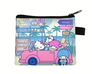 Cute Retro Cartoon Coin Purse, Zipper Closure thumbnail 1