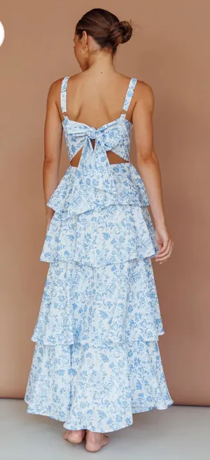 Selfie Leslie Dress Provence Bloom Tiered - L thumbnail 2